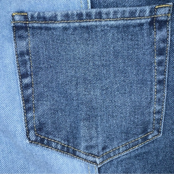 PacSun Women’s Two Tone Patchwork Jeans Size 27 High Rise Straight Leg - Picture 5 of 9